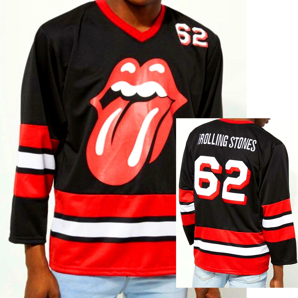 The Rolling Stones rock Hockey Jersey M L NWT - Picture 1 of 7